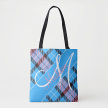 Stilfull rosa blå rutig Tartan | Lägg till ditt na