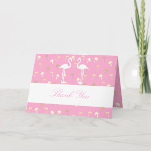 Stilfull rosa flamingo palm tackkort