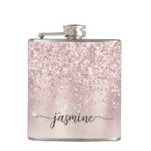 Stilfull rosa guld glitter monogram namn underskri