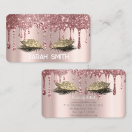 Stilfull Rosa Guld, Glitterdroppar Ögonfransar Visitkort