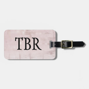 Stilfull rosa guldabstrakt på rosa monogram bagagebricka