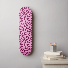 Stilfull rosa leopardtryck mini skateboard bräda 18,5 cm