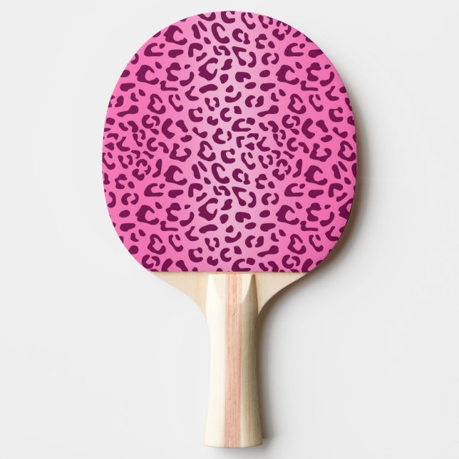 Stilfull rosa leopardtryck pingisracket (Framsidan)