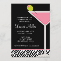 Stilfull rosa Martini-glas födelsedagsfest