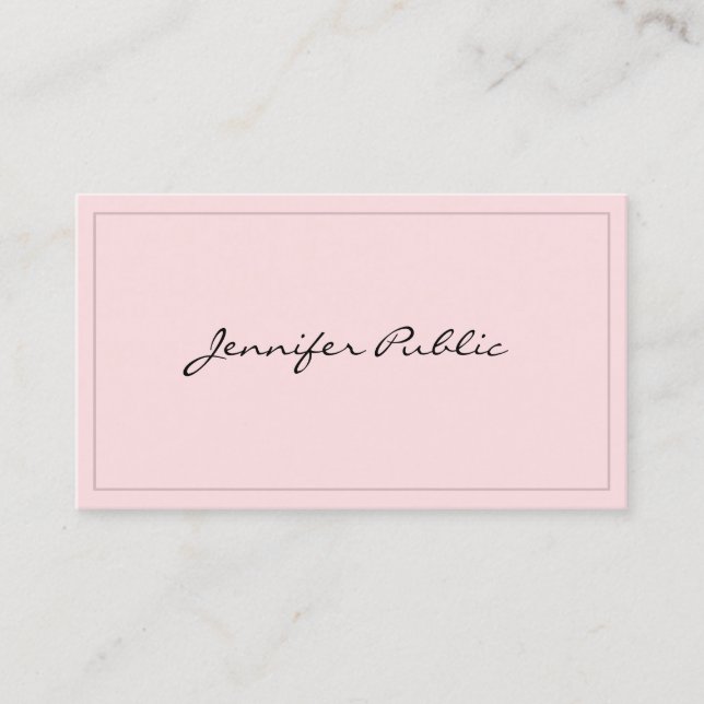 Stilfull rosa minimalistisk professionell modern s visitkort (Framsida)