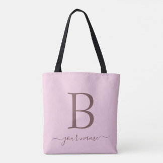 Stilfull rosa monogram enkel, modern minimalistisk tygkasse