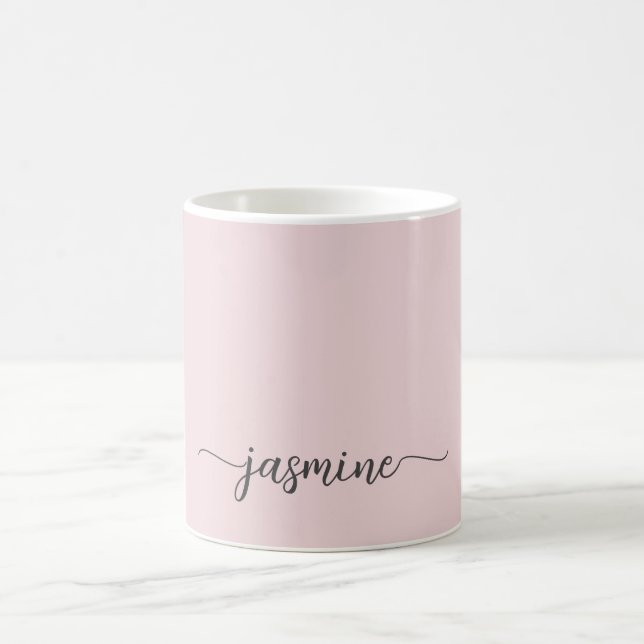 Stilfull rosa monogramnamnteckning kaffemugg (Center)