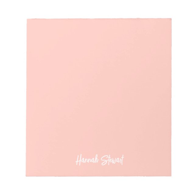 Stilfull rosa nyans persika minimalistisk flickakt anteckningsblock (Framsida)