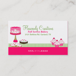 Stilfull rosa- och gröntbagerivisitkort visitkort