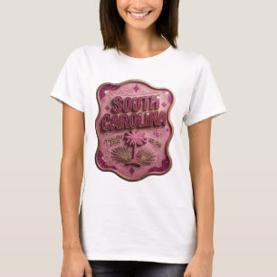 Stilfull rosa SOUTH CAROLINA grafisk t-shirt