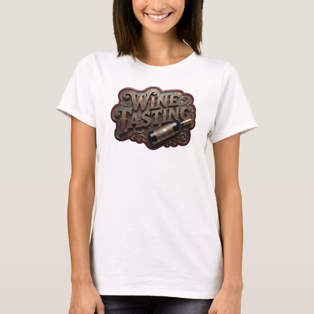 Stilfull rosa VINPROVNINGS specialdesignad t-shirt (Framsida)
