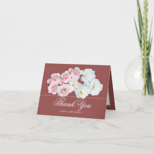 Stilfull rosa vit ros & Klematis chic tackkort
