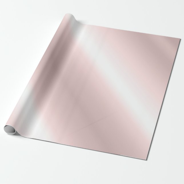 Stilfull Roseguld Metallisk Utseende Rose Guld Tre Presentpapper (Utrullad)