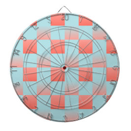 Stilfull rutig gradient pudrig blå korallrosa darttavla
