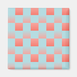 Stilfull rutig gradient pudrig blå korallrosa magnet