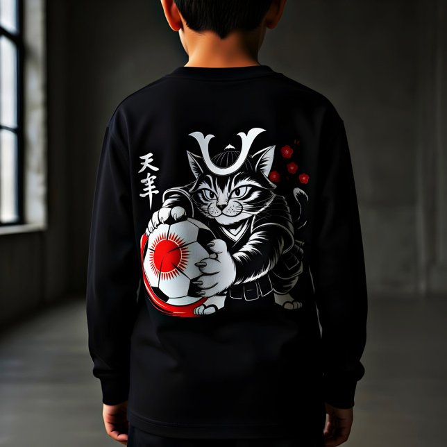 Stilfull Samuraj Katt Japan Fotboll För Fotbollsfa T Shirt (Skapare uppladdad)