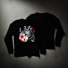 Stilfull Samurajkatt Japan Fotboll För Fotbollsfan T Shirt