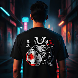 Stilfull Samurajkatt Japan Fotboll För Japanska fa T Shirt
