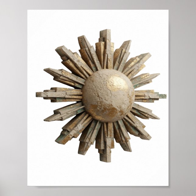 Stilfull silver ABSTRAKT KONST Konsttryck Poster (Framsidan)