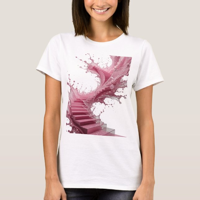 Stilfull silver ABSTRAKT KONST Konsttryck T Shirt (Framsida)