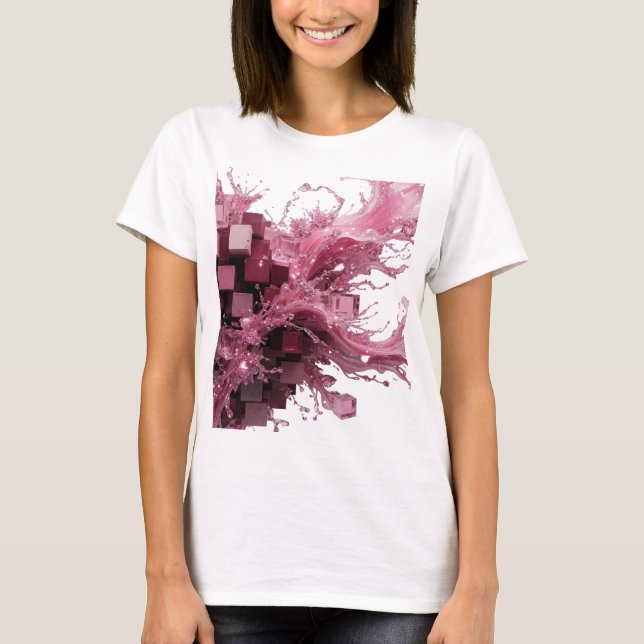 Stilfull silver ABSTRAKT KONST Konsttryck v2 T Shirt (Framsida)