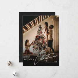 Stilfull Skript Minimalistisk 1 Foto God Jul Julkort