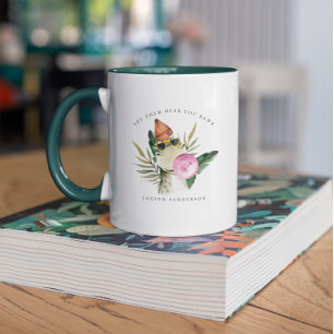 Stilfull söt vattenfärg dinosaurie Monogrammermu Mugg