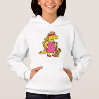Stilfull Stegosaurus Saxofon Jazzmusiker Tjej T Shirt