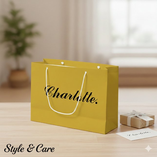 Stilfull stor personlig gåvpåse med namn (Stylish Large Personalized Gift Bag with Name)