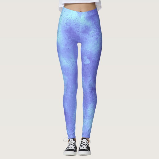 Stilfull Stormmoln effekt  Blå Leggings (Framsida)