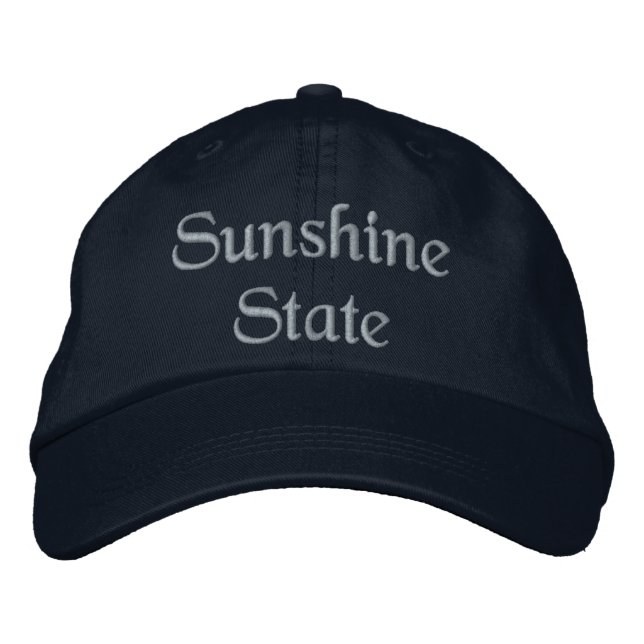 Stilfull SUNSHINE STATE Justerbar mössa Navy Resa Broderad Keps (Framsida)