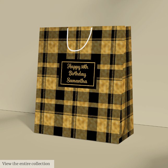 Stilfull svart guldpresentpåseidé (Stylish Black Gold Wedding Gift Bag Idea)