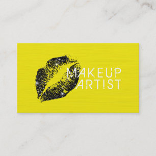 Stilfull Svart Läpp Makeup Artist Salong #3 Visitkort