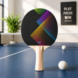Stilfull svart neon geometrisk monogram pingisracket
