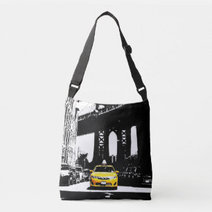 Stilfull svart Nyc New York gul taxi Brooklyn Axelväska