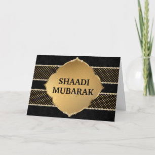 Stilfull svart och guld Shaadi Mubarak Kort