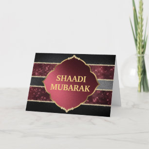 Stilfull svart och röd Shaadi Mubarak Kort