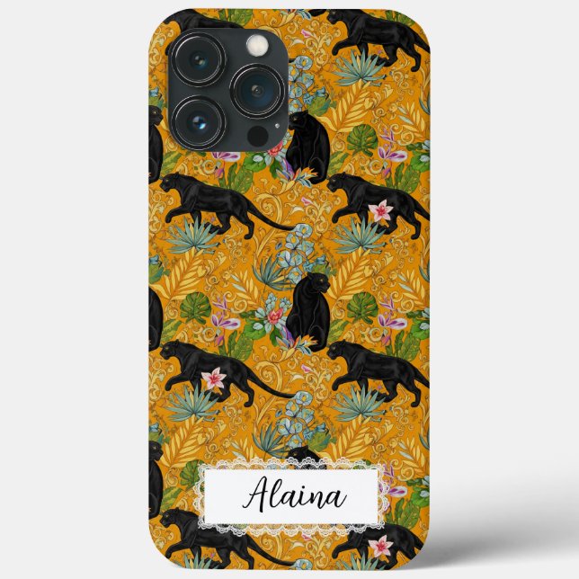 Stilfull Svart Panter Jaguar Maximalist Anpassad  (Baksida)