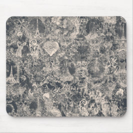 Stilfull svart Paris Toile-design Musmatta