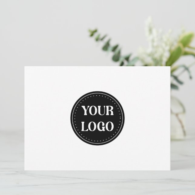 Stilfull svart QR-koddesign | Elegant varumärke Julkort (Stående Fram)