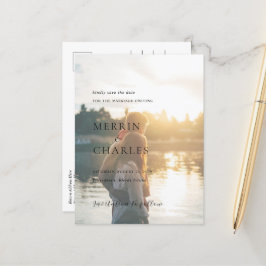 Stilfull svart-vit bröllopsinbjudan Spara datum Meddelande Vykort