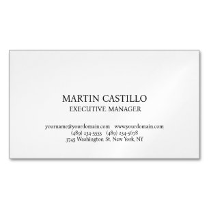 Stilfull svart vit modern professionell serif-teck magnetiska visitkort