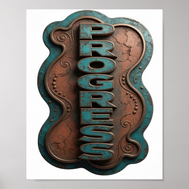 Stilfull Teal FÖRFÖRANDE Modern Design Poster (Framsidan)