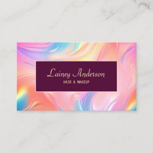 Stilfull Trendig neon groovy falsk holografisk Visitkort