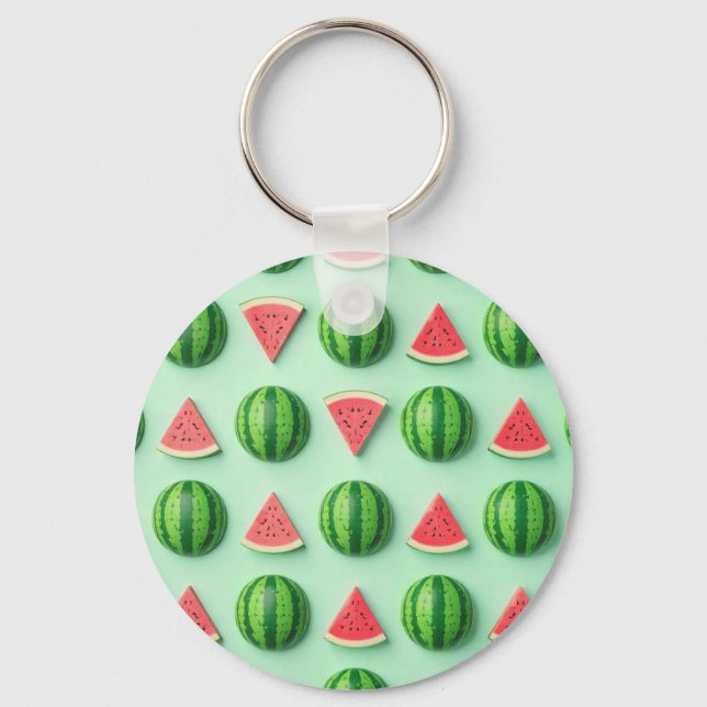 Stilfull Trendig Vattenfärg Vattenmelon  Nyckelring (Framsida)