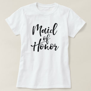 Stilfull typografi med pensel Brudtärna T Shirt