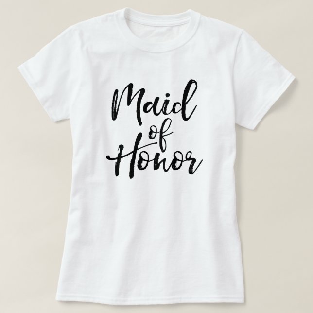 Stilfull typografi med pensel | Brudtärna T Shirt (Design framsida)