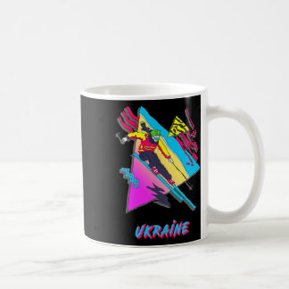 Stilfull ukrainsk skidäventyrsgrafik kaffemugg
