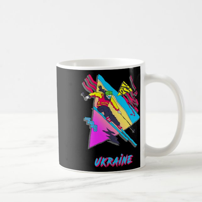 Stilfull ukrainsk skidäventyrsgrafik  kaffemugg (Höger)