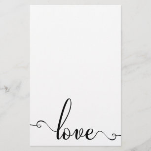 Stilfull valentines daybrevpapper "för kärlek" brevpapper